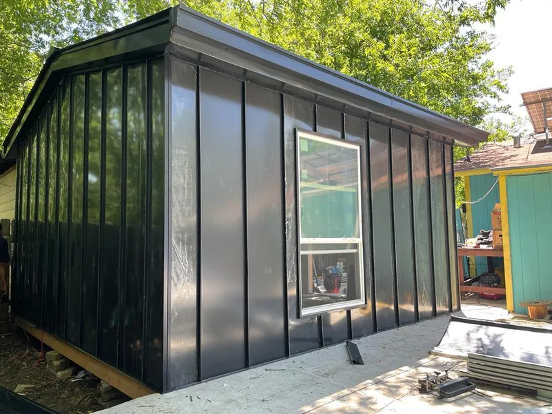 Black standing seam metal wall panels for Metal Roof Installation in Fishersville